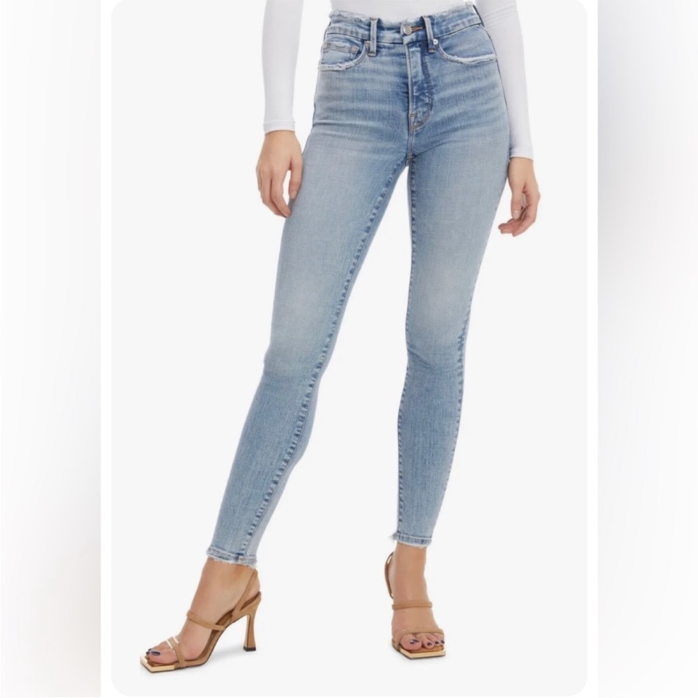 Good American Good Legs Destroyed Hem Ankle Skinny Jean SZ 10 / 30